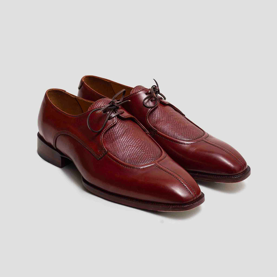 BURGUNDY BROWN SPLIT TOE DERBIES